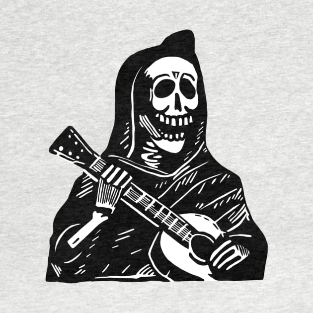 Day of the dead - Skeleton playing guitar by Witch of the North Shop